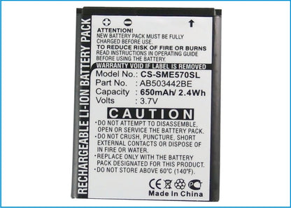 Replacement Battery for Samsung SGH-E570 – Mobile, SmartPhone – 650mAh / 3.7V - image 5