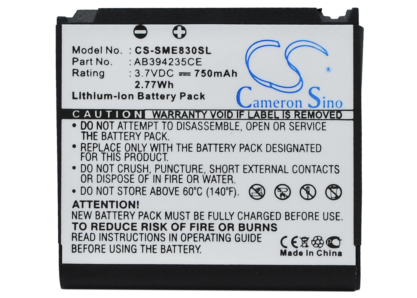 Replacement Battery for Samsung SGH-E830 – Mobile, SmartPhone – 750mAh / 3.7V - image 5