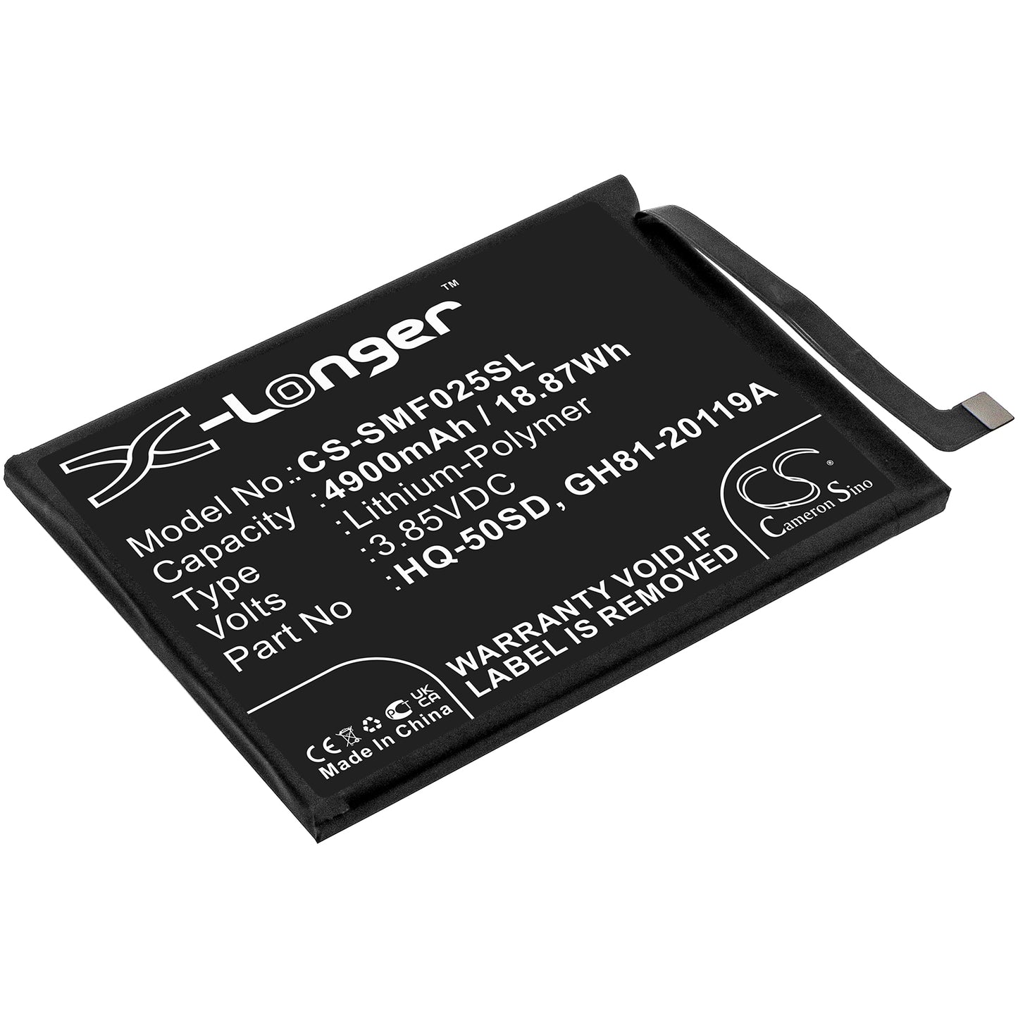 Replacement Battery for Samsung Galaxy A02s – Mobile, SmartPhone – 4900mAh / 3.85V - image 1