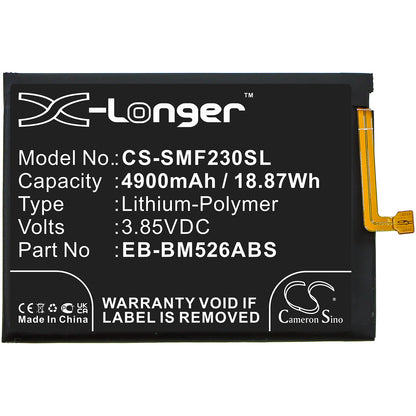 Replacement Battery for Samsung Galaxy M23 5G – Mobile, SmartPhone – 4900mAh / 3.85V