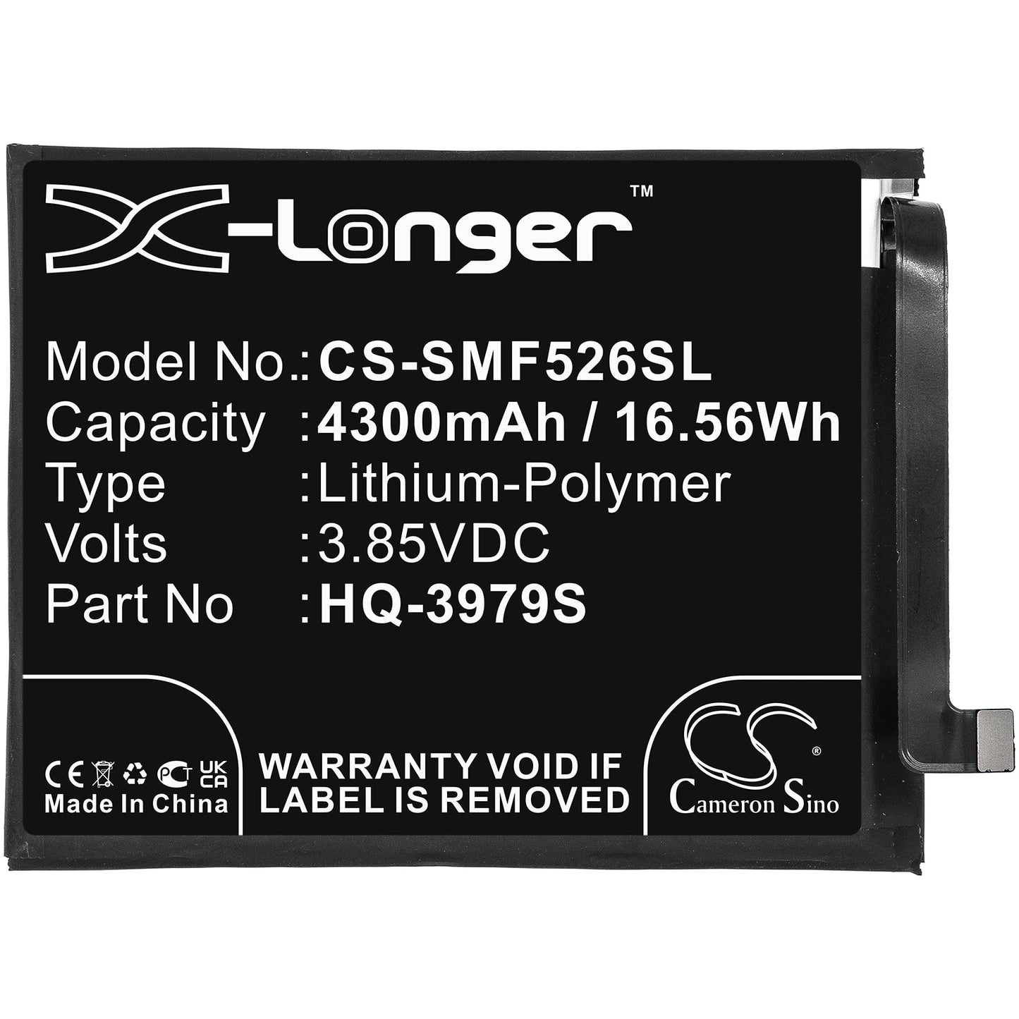 Replacement Battery for Samsung  Galaxy F52 – Mobile, SmartPhone – 4300mAh / 16.56Wh / 3.85V
