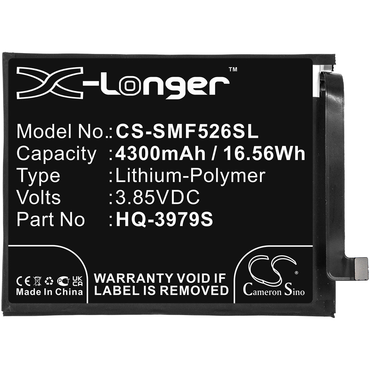 Replacement Battery for Samsung Galaxy F52 – Mobile, SmartPhone – 4300mAh / 3.85V