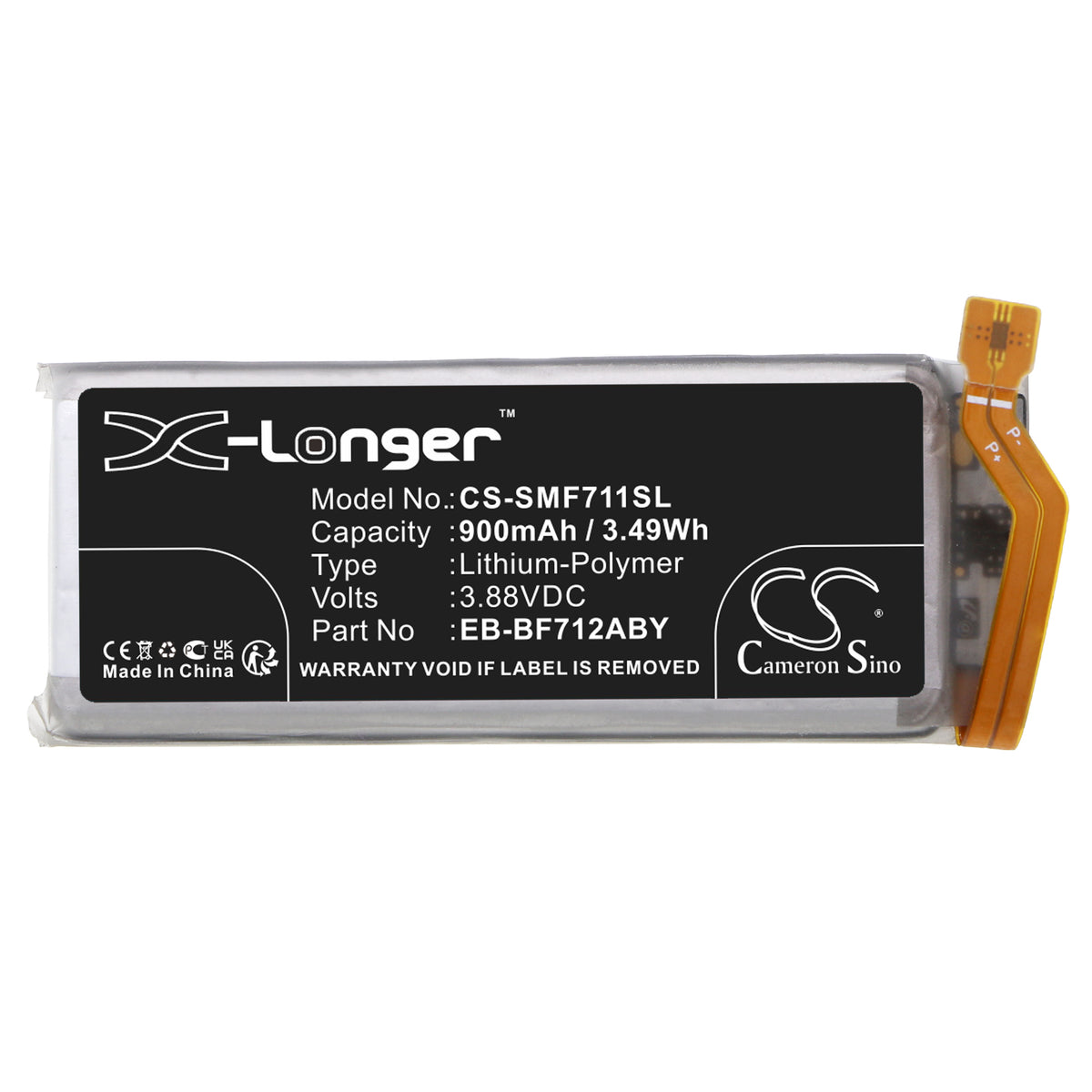 Replacement Battery for Samsung Galaxy Z Flip 3 – Mobile, SmartPhone – 900mAh / 3.88V