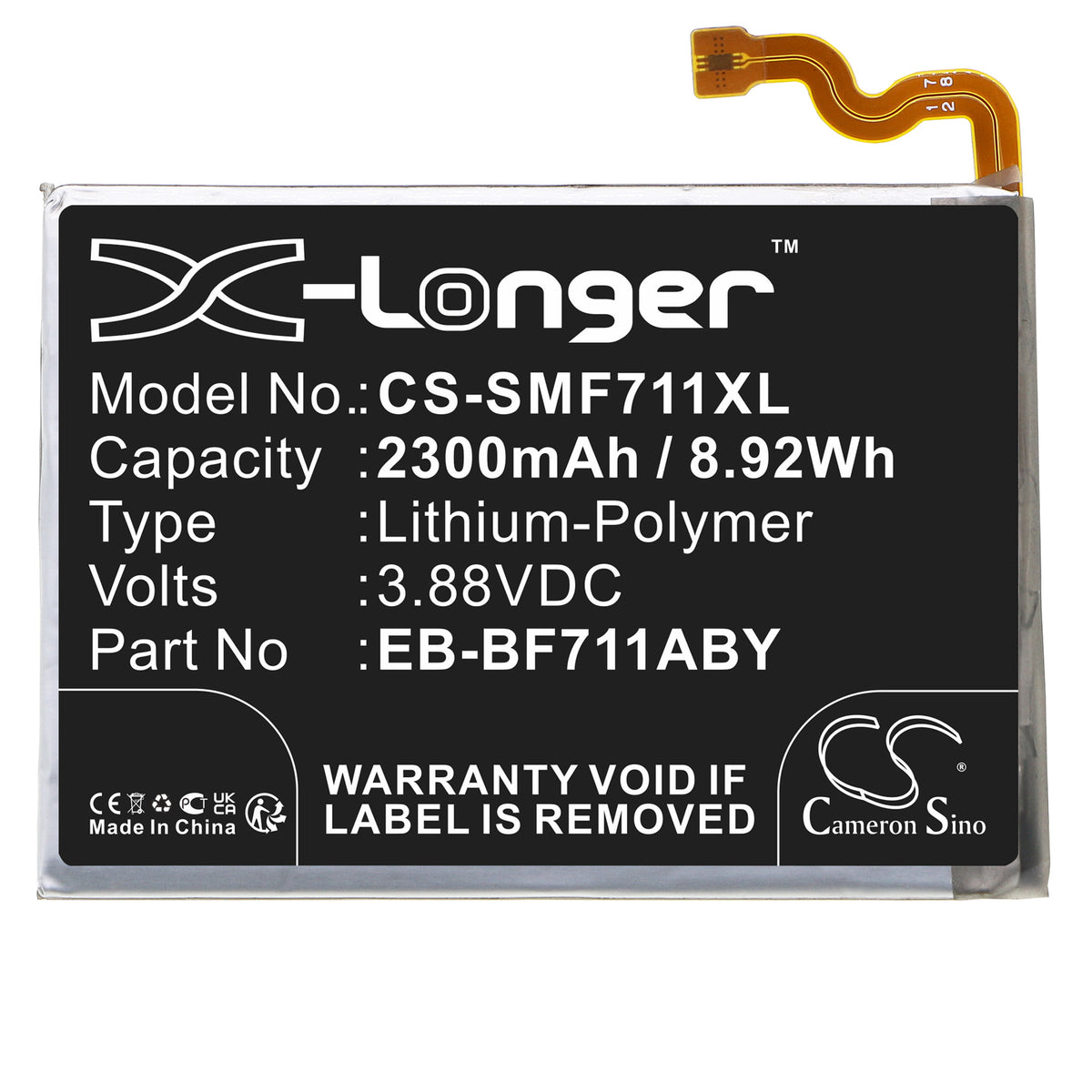 Replacement Battery for Samsung Galaxy Z Flip 3 – Mobile, SmartPhone – 2300mAh / 3.88V