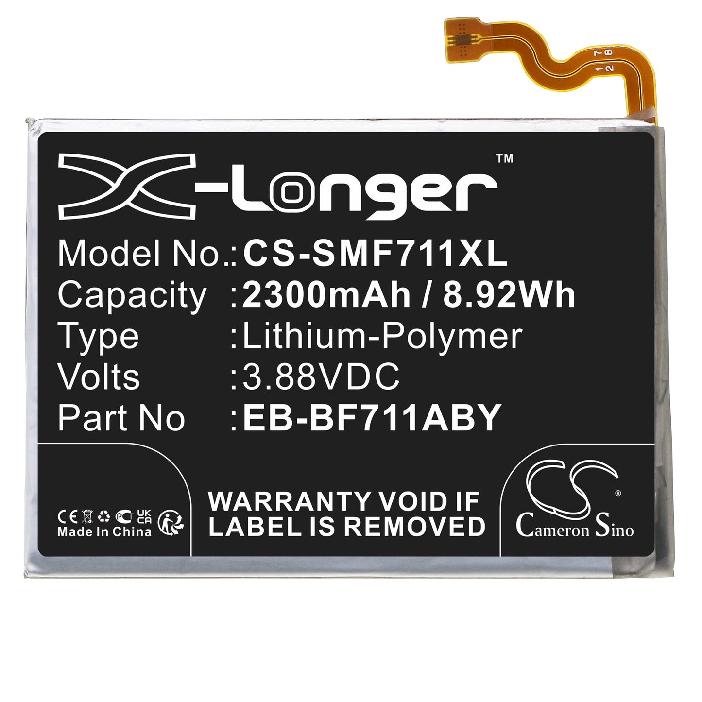Replacement Battery for Samsung  Galaxy Z Flip 3 – Mobile, SmartPhone – 2300mAh / 8.92Wh / 3.88V