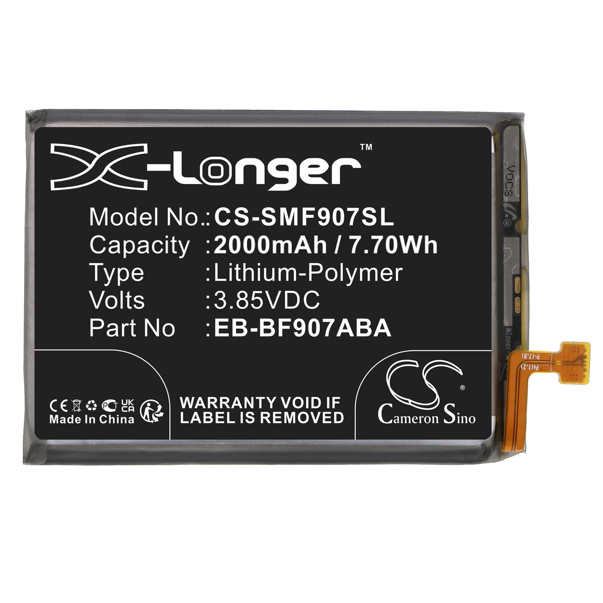 Replacement Battery for Samsung Galaxy Fold 5G – Mobile, SmartPhone – 2000mAh / 3.85V