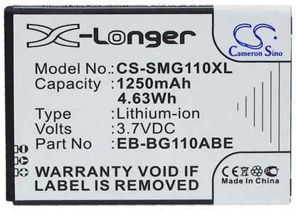 Replacement Battery for Samsung  Galaxy Pocket 2 – Mobile, SmartPhone – 1250mAh / 4.63Wh / 3.7V