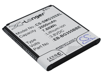 Replacement Battery for Samsung  Galaxy Core 2 – Mobile, SmartPhone – 2000mAh / 7.60Wh / 3.8V