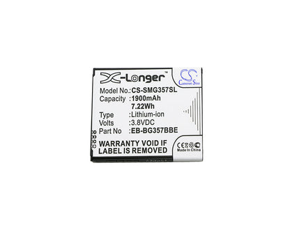Replacement Battery for Samsung  Galaxy Ace 4 LTE – Mobile, SmartPhone – 1900mAh / 7.22Wh / 3.8V