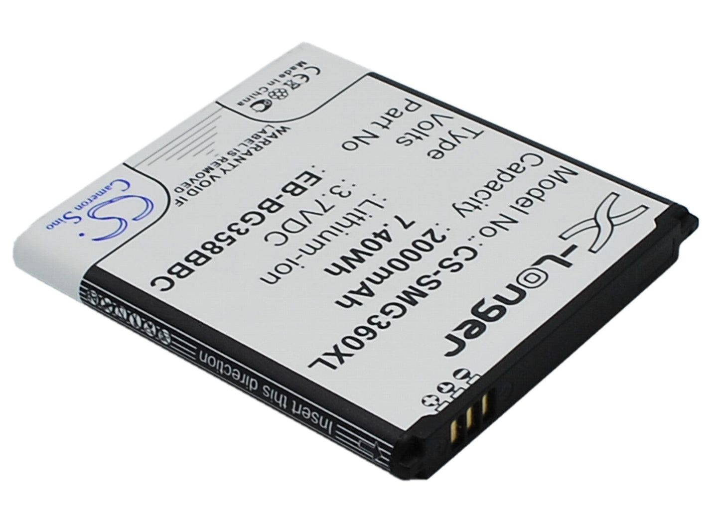 Replacement Battery for Samsung  Galaxy Core Lite 4G TD-LTE – Mobile, SmartPhone – 2000mAh / 7.40Wh / 3.7V