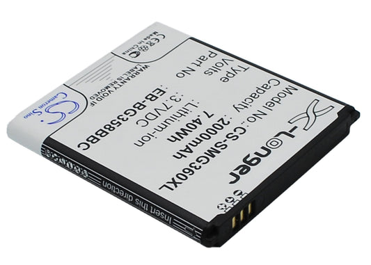 Replacement Battery for Samsung  Galaxy Core Lite 4G TD-LTE – Mobile, SmartPhone – 2000mAh / 7.40Wh / 3.7V
