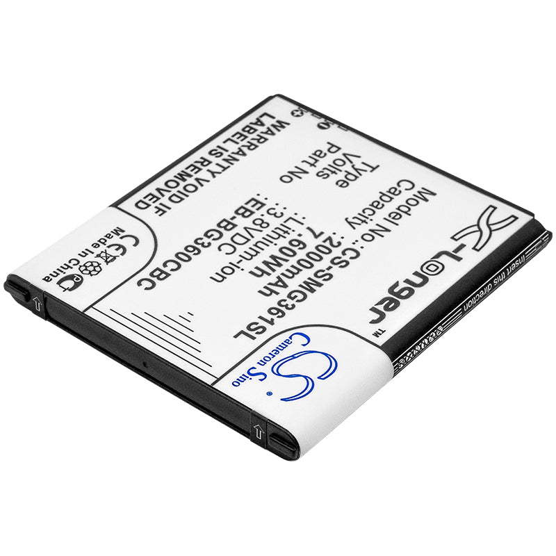 Replacement Battery for Samsung  Galaxy Core Prime – Mobile, SmartPhone – 2000mAh / 7.60Wh / 3.8V