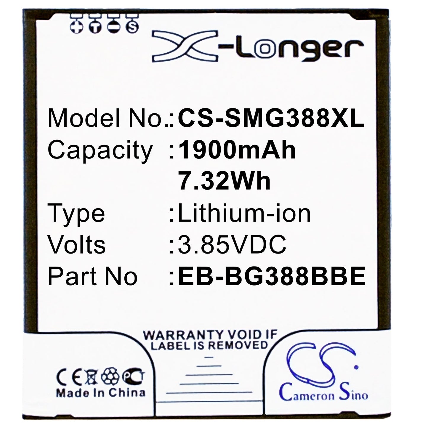 Replacement Battery for Samsung  Galaxy Active Neo – Mobile, SmartPhone – 1900mAh / 7.32Wh / 3.85V