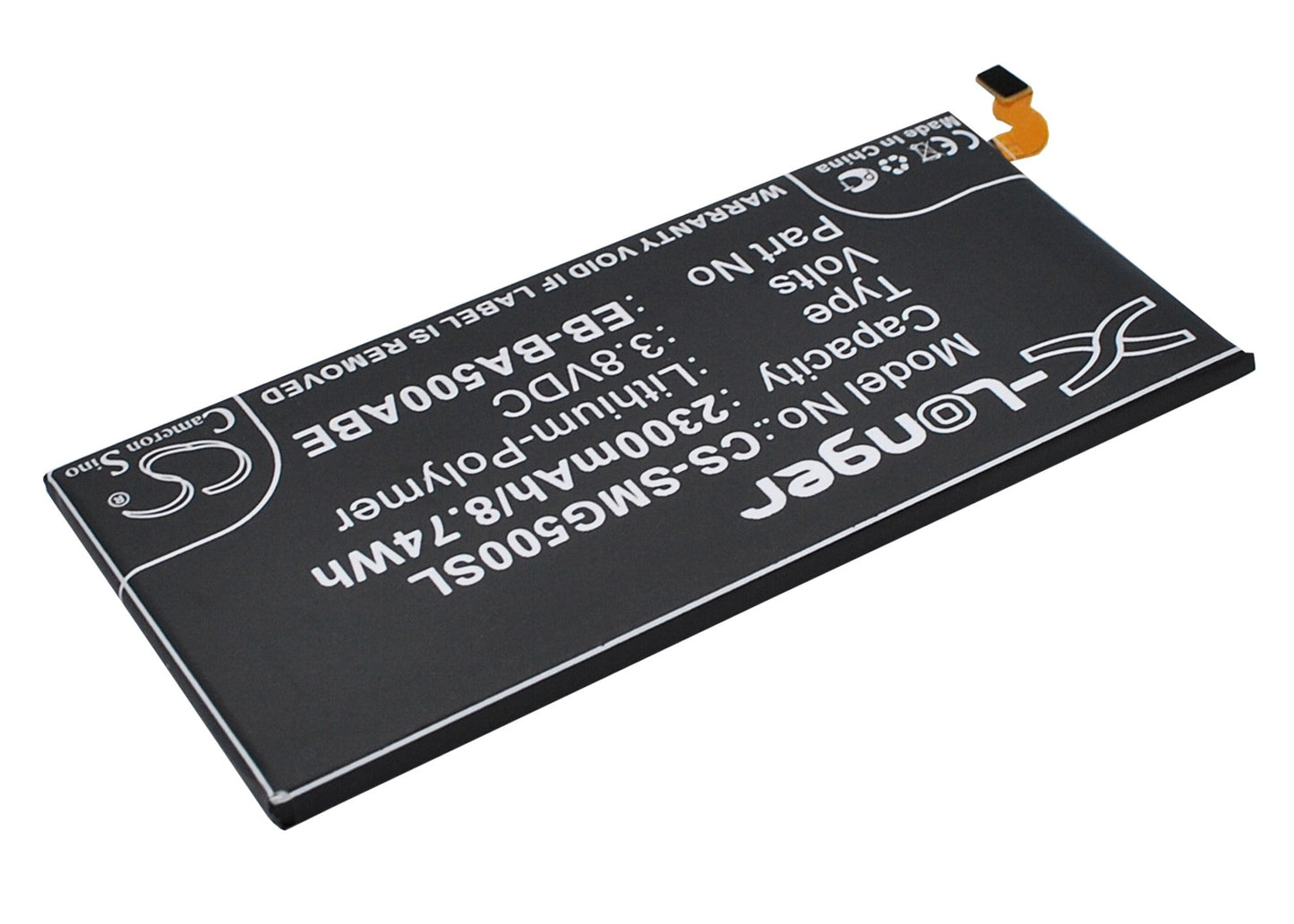 Replacement Battery for Samsung  Galaxy A5 – Mobile, SmartPhone – 2300mAh / 8.74Wh / 3.8V
