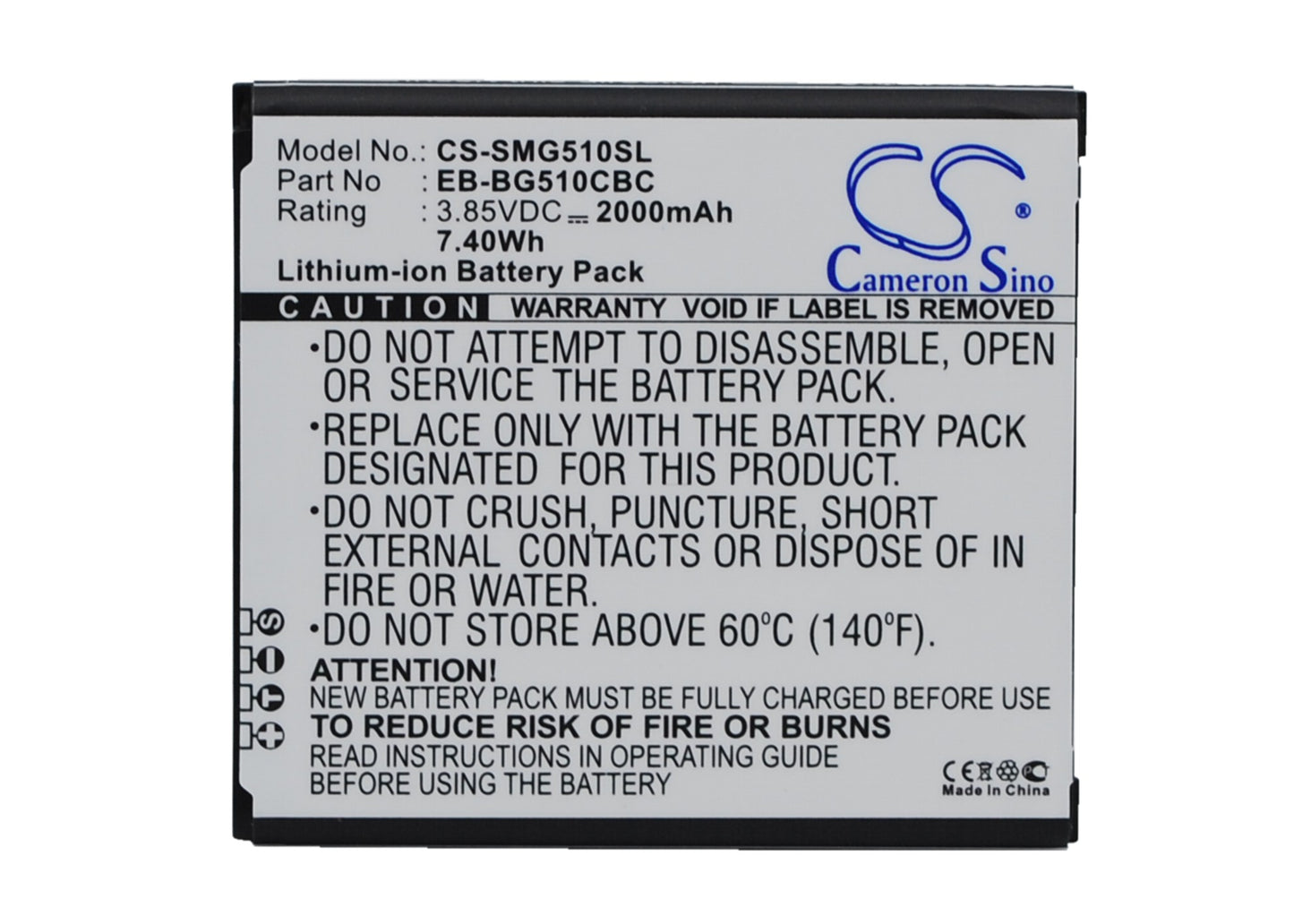 Replacement Battery for Samsung Galaxy Core Max – Mobile, SmartPhone – 2000mAh / 3.85V - image 1