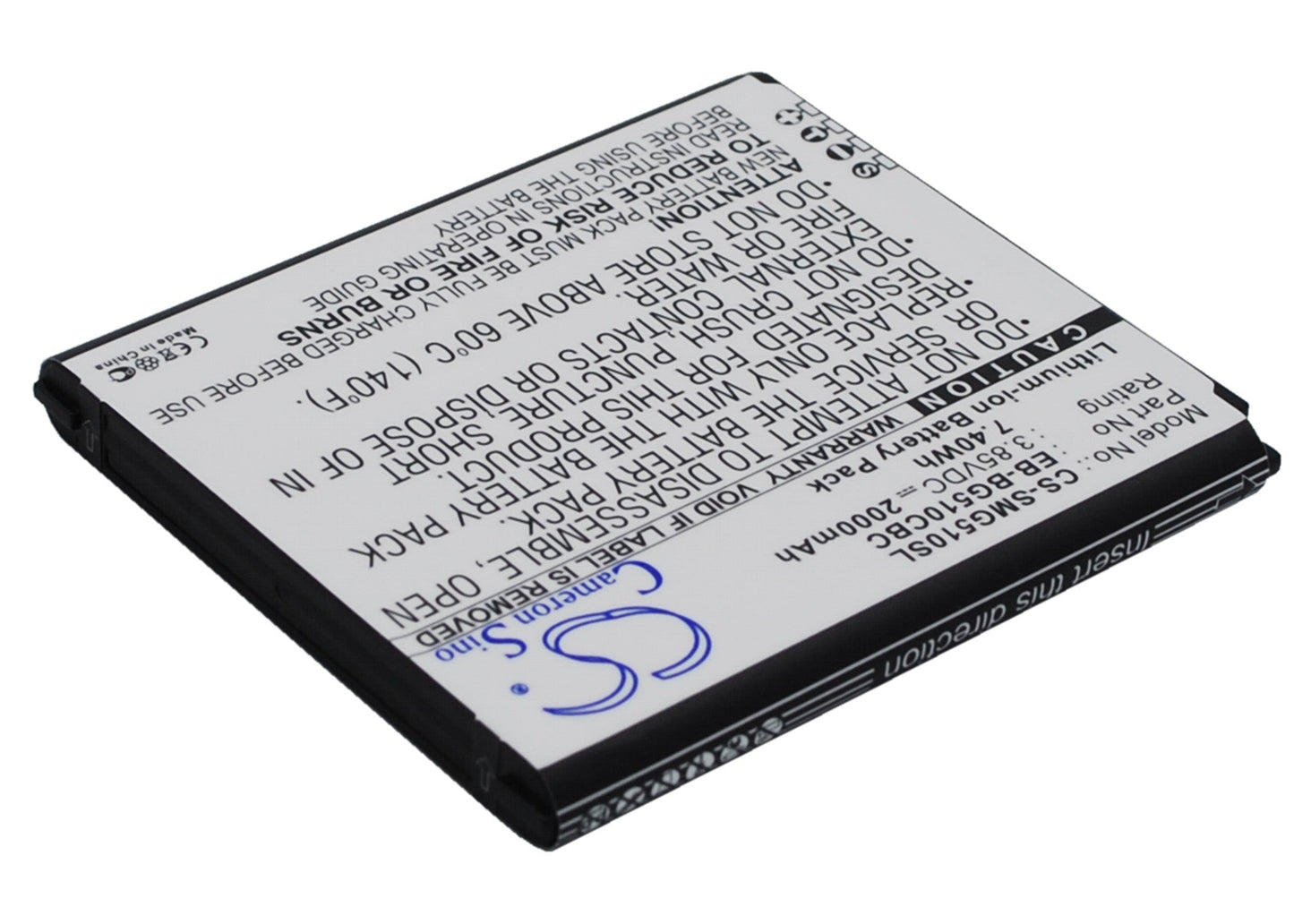 Replacement Battery for Samsung  Galaxy Core Max – Mobile, SmartPhone – 2000mAh / 7.60Wh / 3.85V