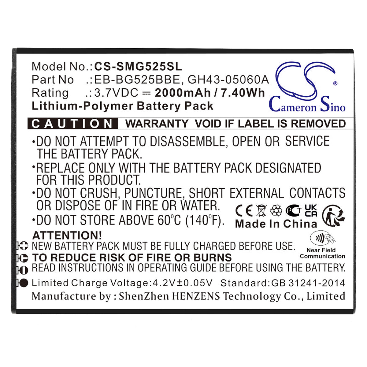 Replacement Battery for Samsung Galaxy XCover 5 2021 – Mobile, SmartPhone – 2000mAh / 3.7V