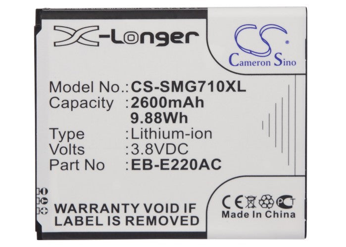 Replacement Battery for Samsung  Galaxy Grand 2 – Mobile, SmartPhone – 2600mAh / 9.88Wh / 3.8V