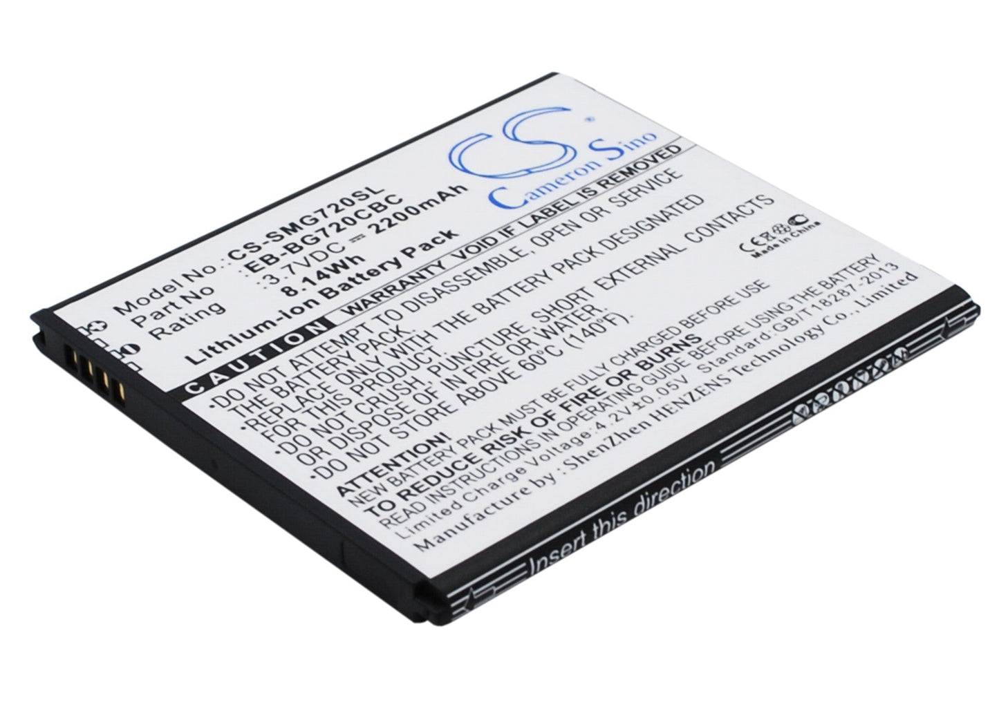 Replacement Battery for Samsung  Galaxy Grand 3 – Mobile, SmartPhone – 2200mAh / 8.14Wh / 3.7V