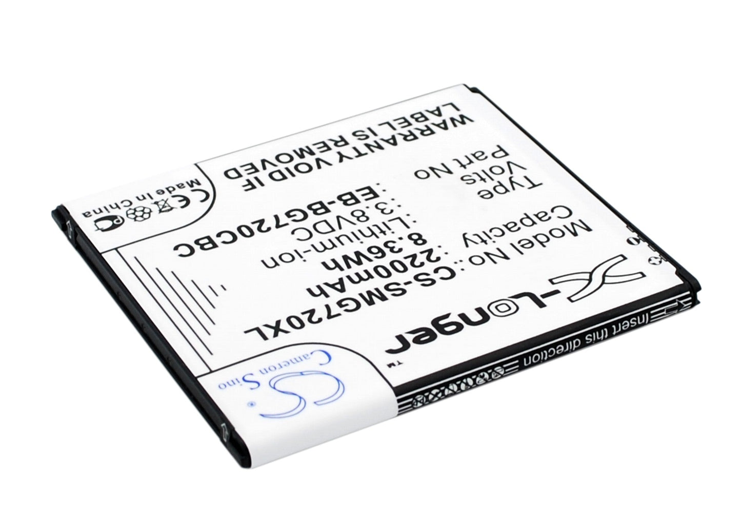Replacement Battery for Samsung  Galaxy Grand 3 – Mobile, SmartPhone – 2200mAh / 8.36Wh / 3.8V