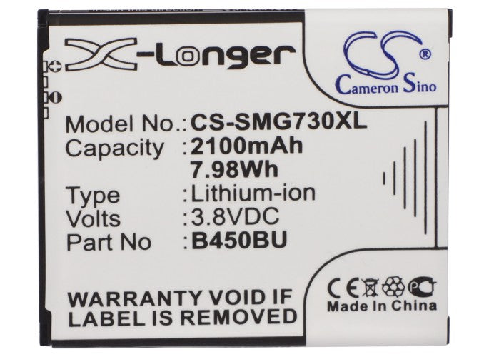 Replacement Battery for Samsung  Afyon – Mobile, SmartPhone – 2100mAh / 7.98Wh / 3.8V