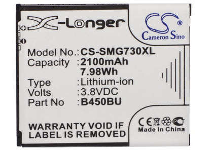 Replacement Battery for Samsung  Afyon – Mobile, SmartPhone – 2100mAh / 7.98Wh / 3.8V
