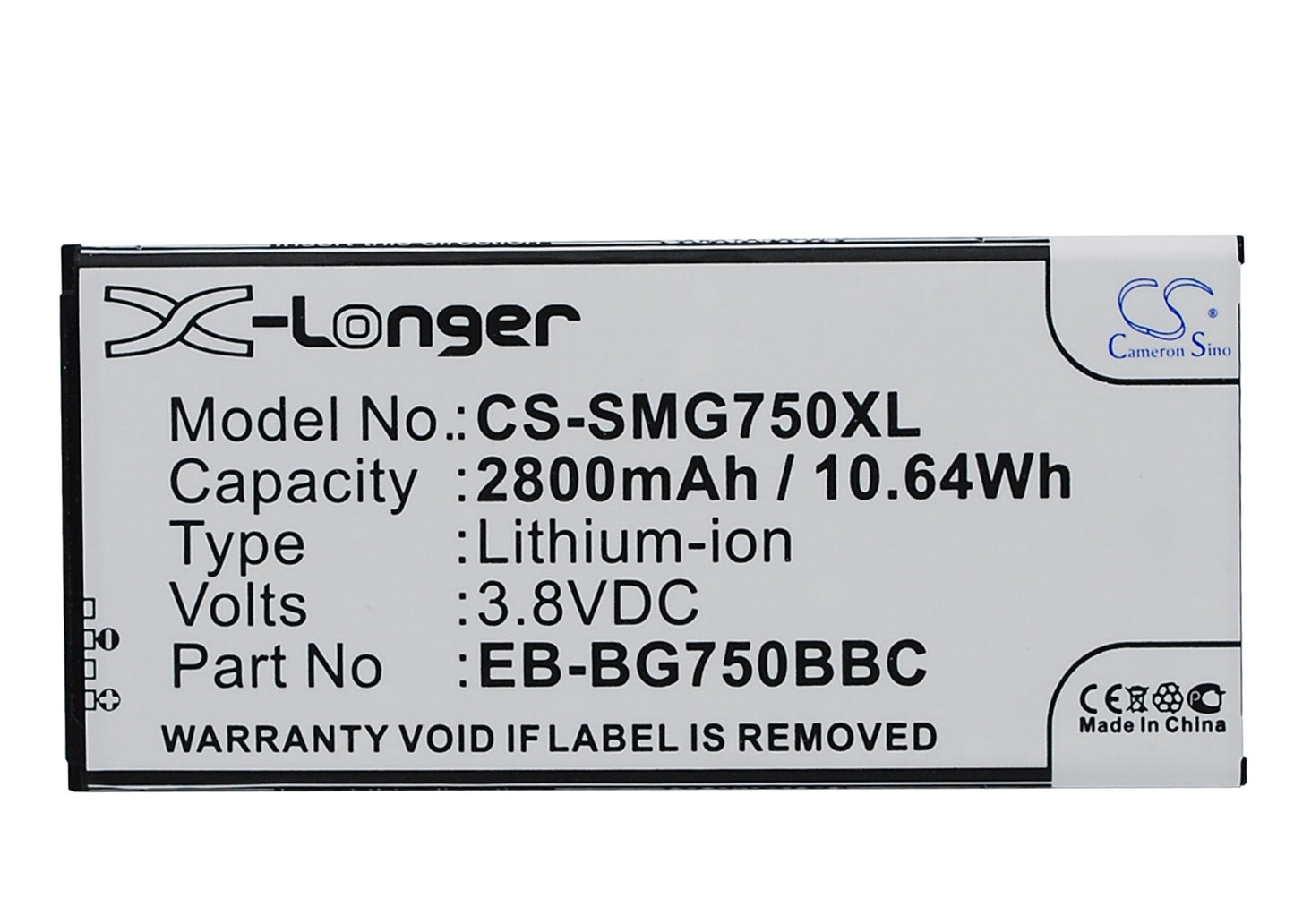 Replacement Battery for Samsung SM-G750 – Mobile, SmartPhone – 2800mAh / 3.8V - image 1