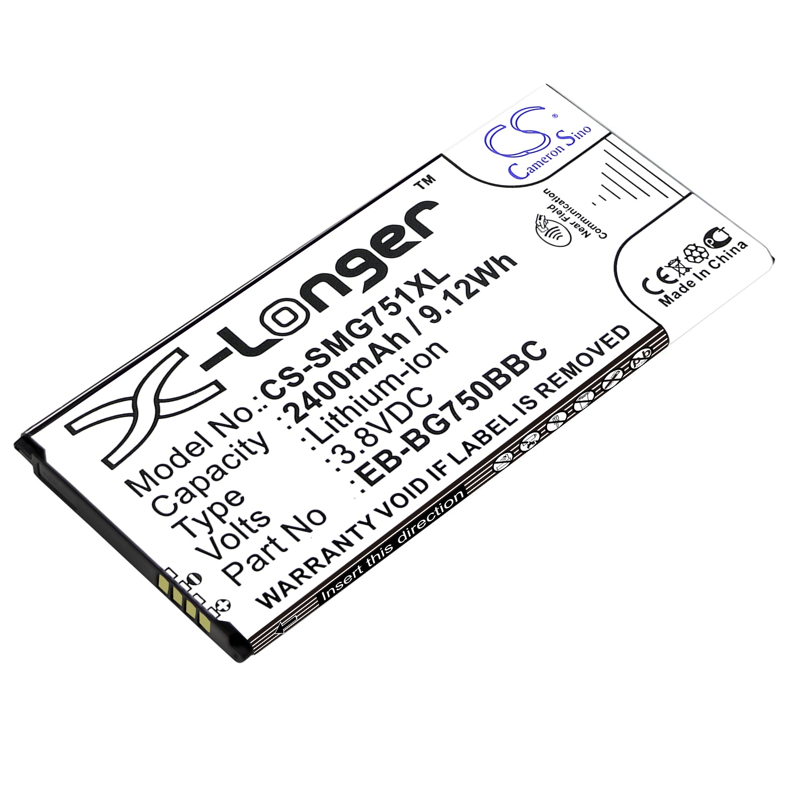 Replacement Battery for Samsung SM-G750 – Mobile, SmartPhone – 2400mAh / 3.8V - image 1