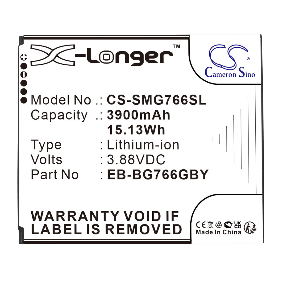 Replacement Battery for Samsung Galaxy XCover7 Pro – Mobile, SmartPhone – 3900mAh / 3.88V