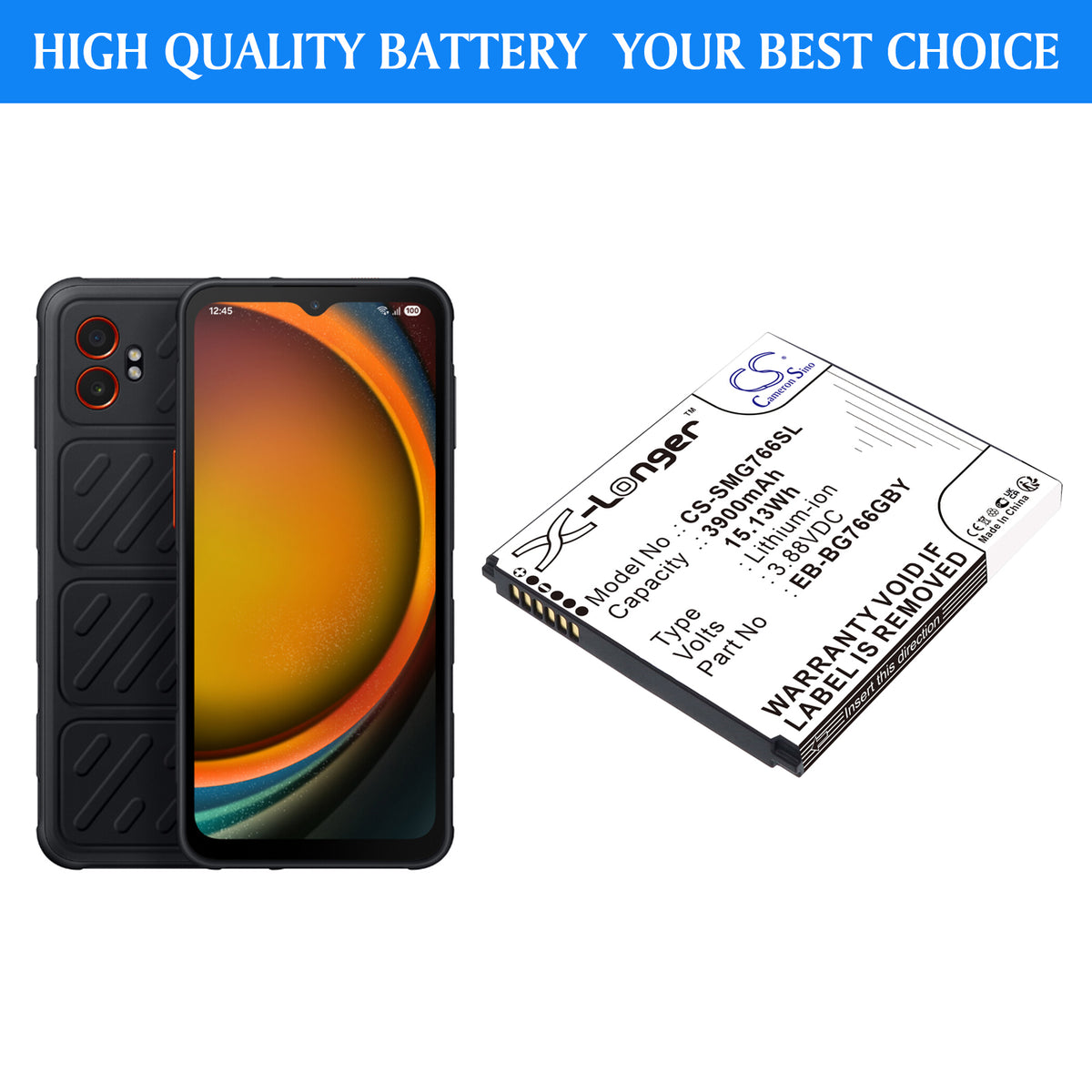 Replacement Battery for Samsung Galaxy XCover7 Pro – Mobile, SmartPhone – 3900mAh / 3.88V