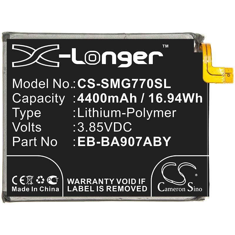 Replacement Battery for Samsung  Galaxy S10 Lite – Mobile, SmartPhone – 4400mAh / 16.94Wh / 3.85V
