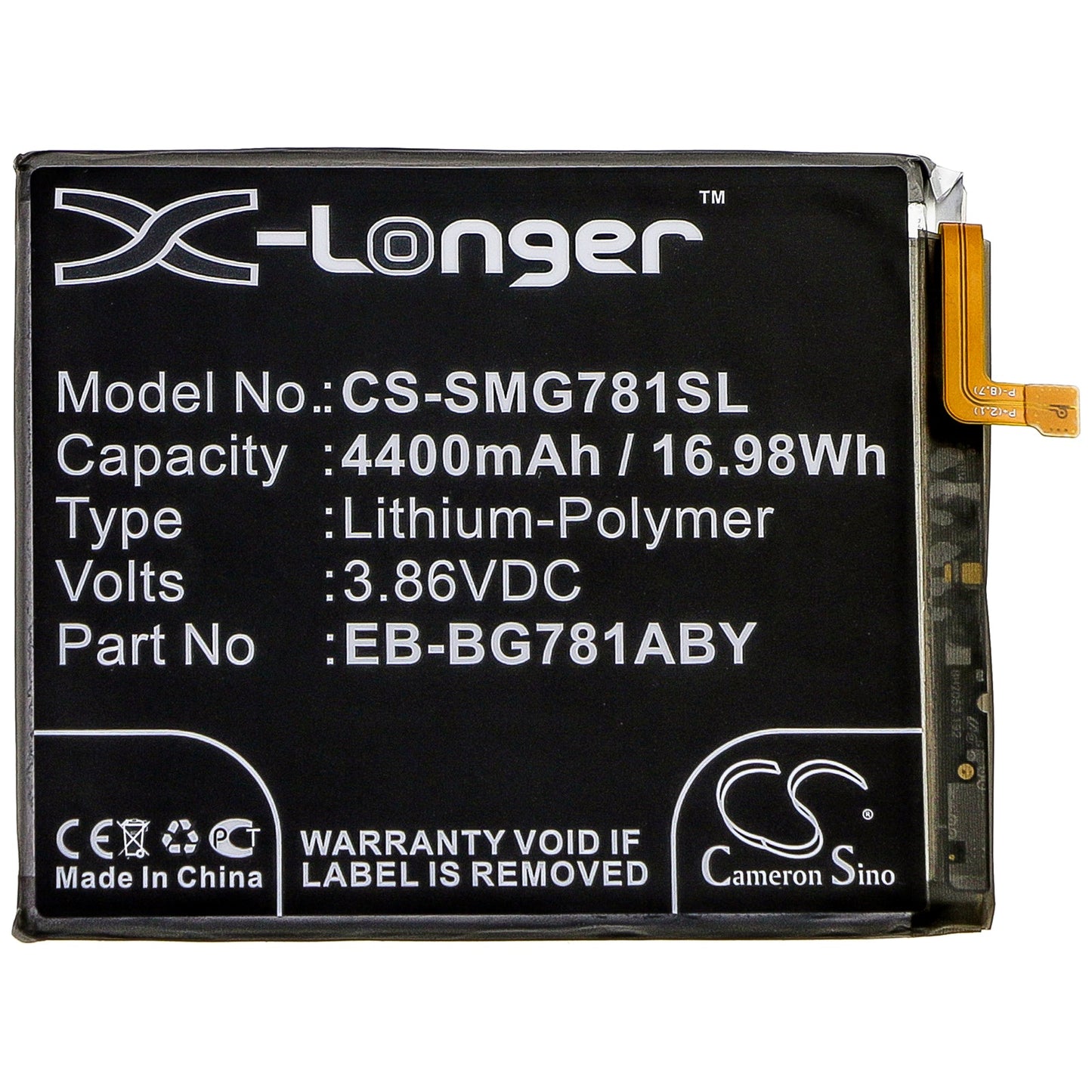 Replacement Battery for Samsung  Galaxy S20 Fan Edition – Mobile, SmartPhone – 4400mAh / 16.98Wh / 3.86V