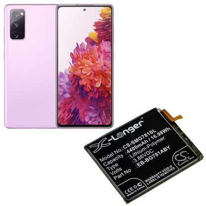 Replacement Battery for Samsung  Galaxy S20 Fan Edition – Mobile, SmartPhone – 4400mAh / 16.98Wh / 3.86V