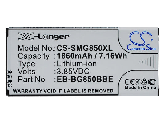 Replacement Battery for Samsung Galaxy Alpha – Mobile, SmartPhone – 1860mAh / 3.85V - image 1