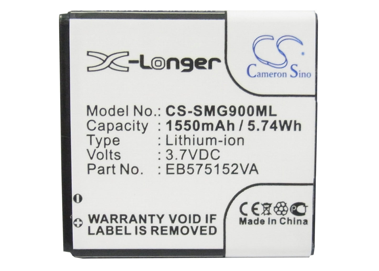 Replacement Battery for T-Mobile  Galaxy S 4G – Mobile, SmartPhone – 1550mAh / 5.74Wh / 3.7V
