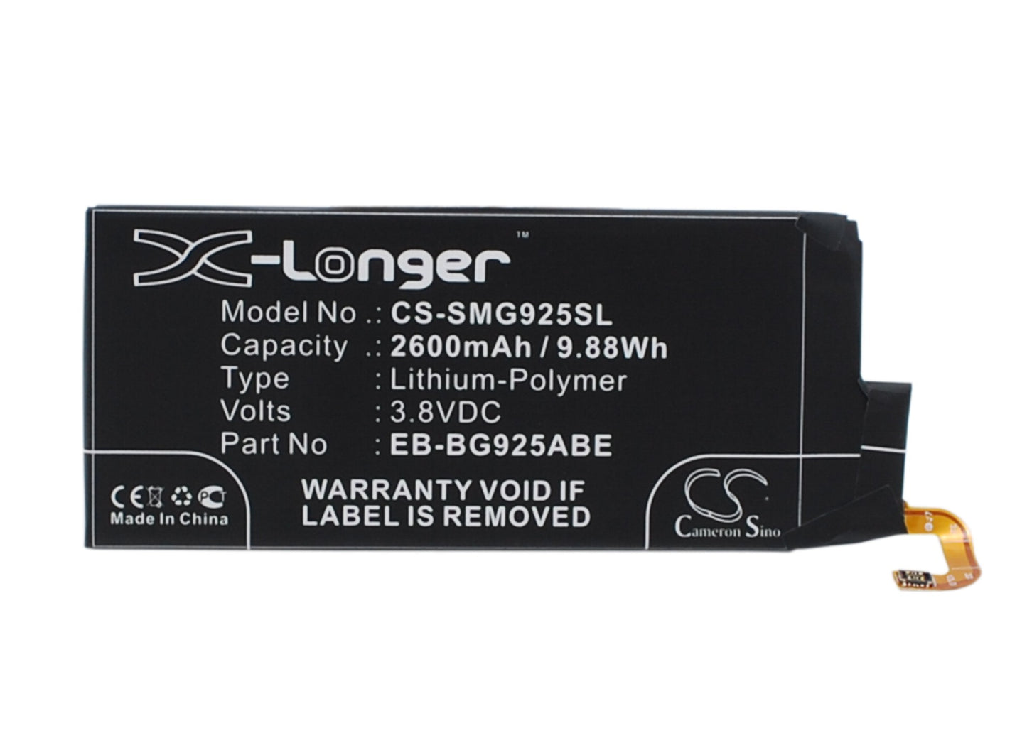 Replacement Battery for Samsung Galaxy S6 Edge – Mobile, SmartPhone – 2600mAh / 3.8V - image 1