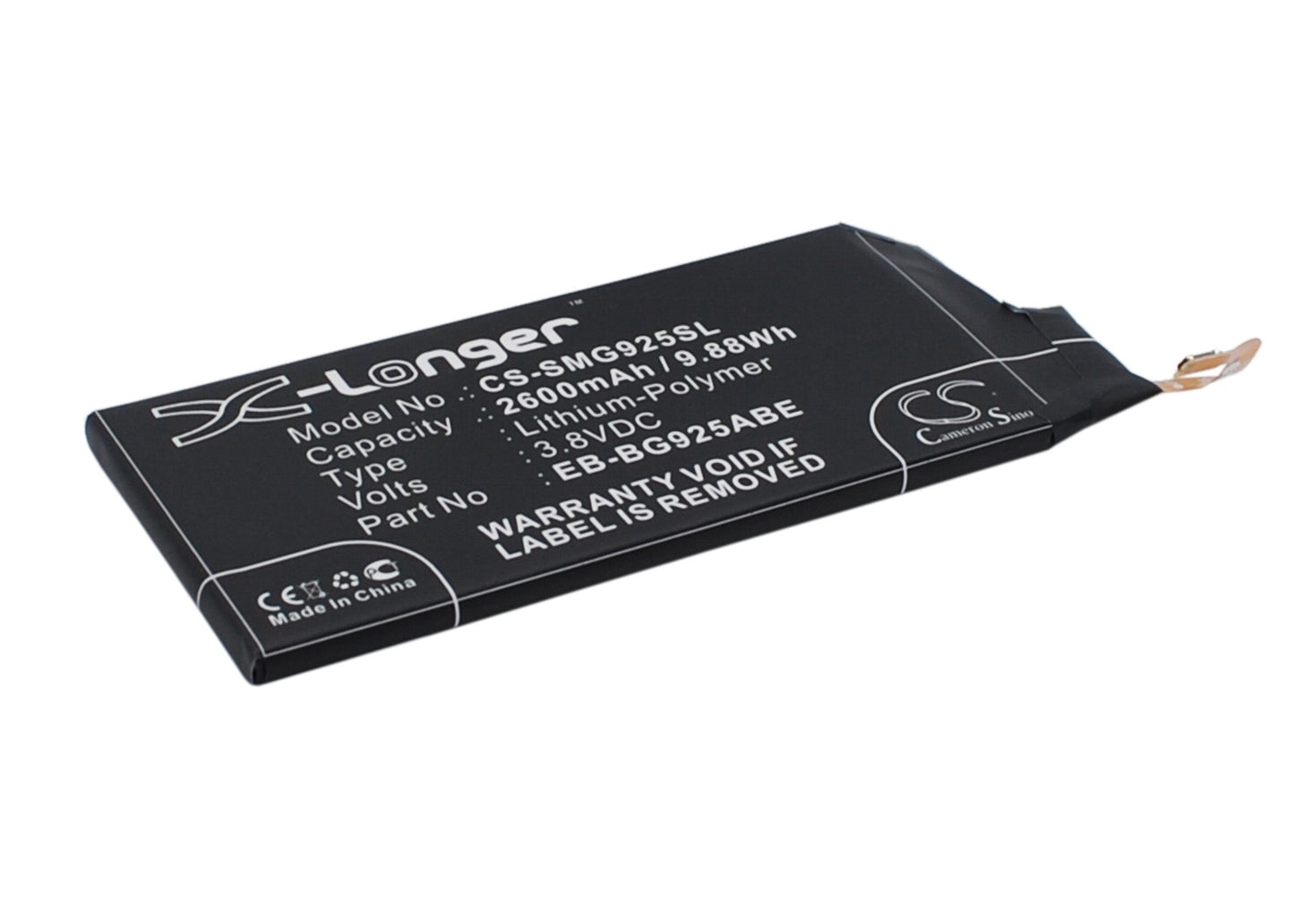 Replacement Battery for Samsung  Galaxy S6 Edge – Mobile, SmartPhone – 2600mAh / 9.88Wh / 3.8V