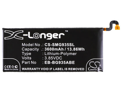 Replacement Battery for Samsung  Galaxy S7 Edge – Mobile, SmartPhone – 3600mAh / 13.86Wh / 3.85V