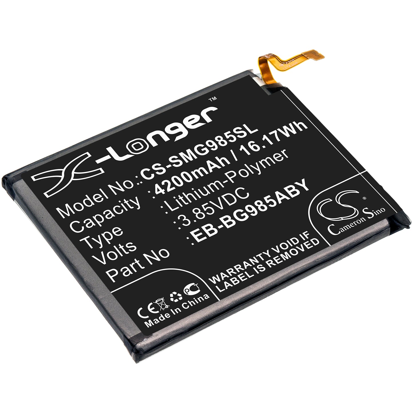 Replacement Battery for Samsung Galaxy S20 Plus – Mobile, SmartPhone – 4200mAh / 3.85V - image 1