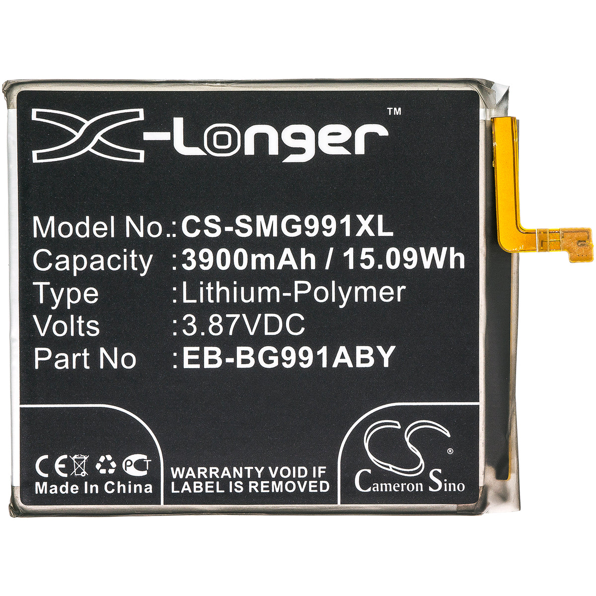 Replacement Battery for Samsung Galaxy S21 5G – Mobile, SmartPhone – 3900mAh / 3.87V