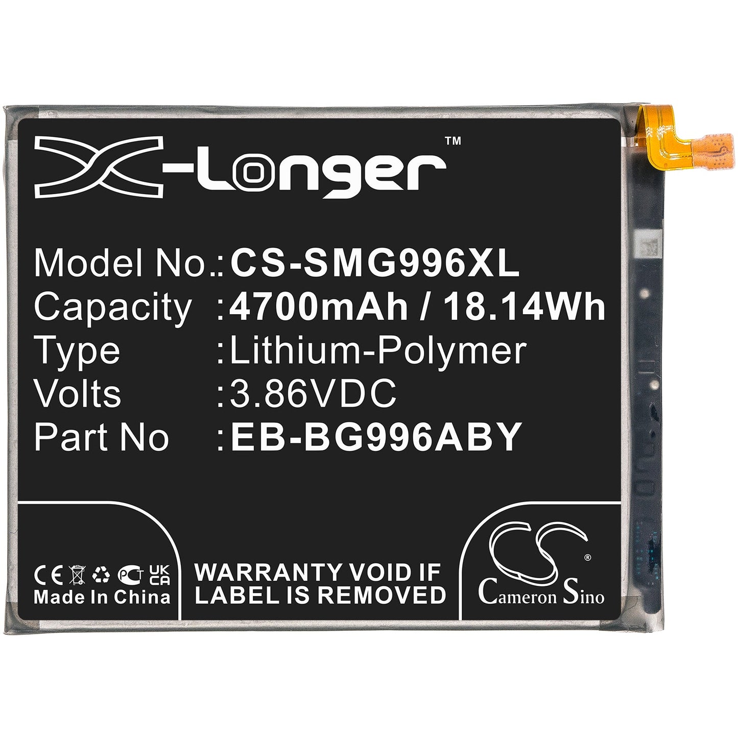 Replacement Battery for Samsung  Galaxy S21+ – Mobile, SmartPhone – 4700mAh / 18.14Wh / 3.86V
