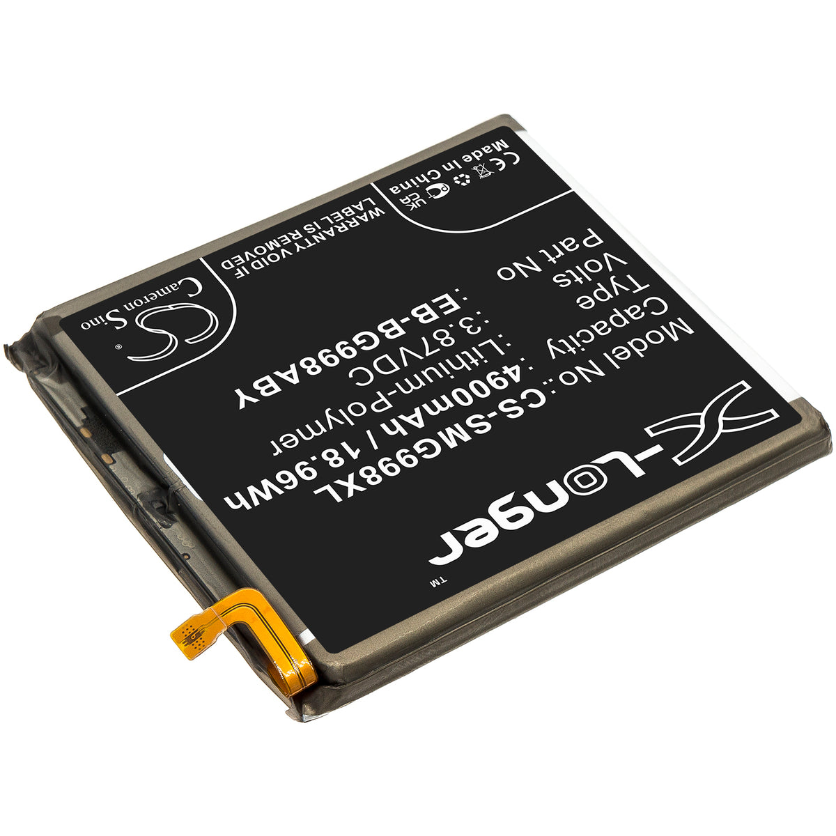 Replacement Battery for Samsung Galaxy S21 Ultra – Mobile, SmartPhone – 4900mAh / 3.87V