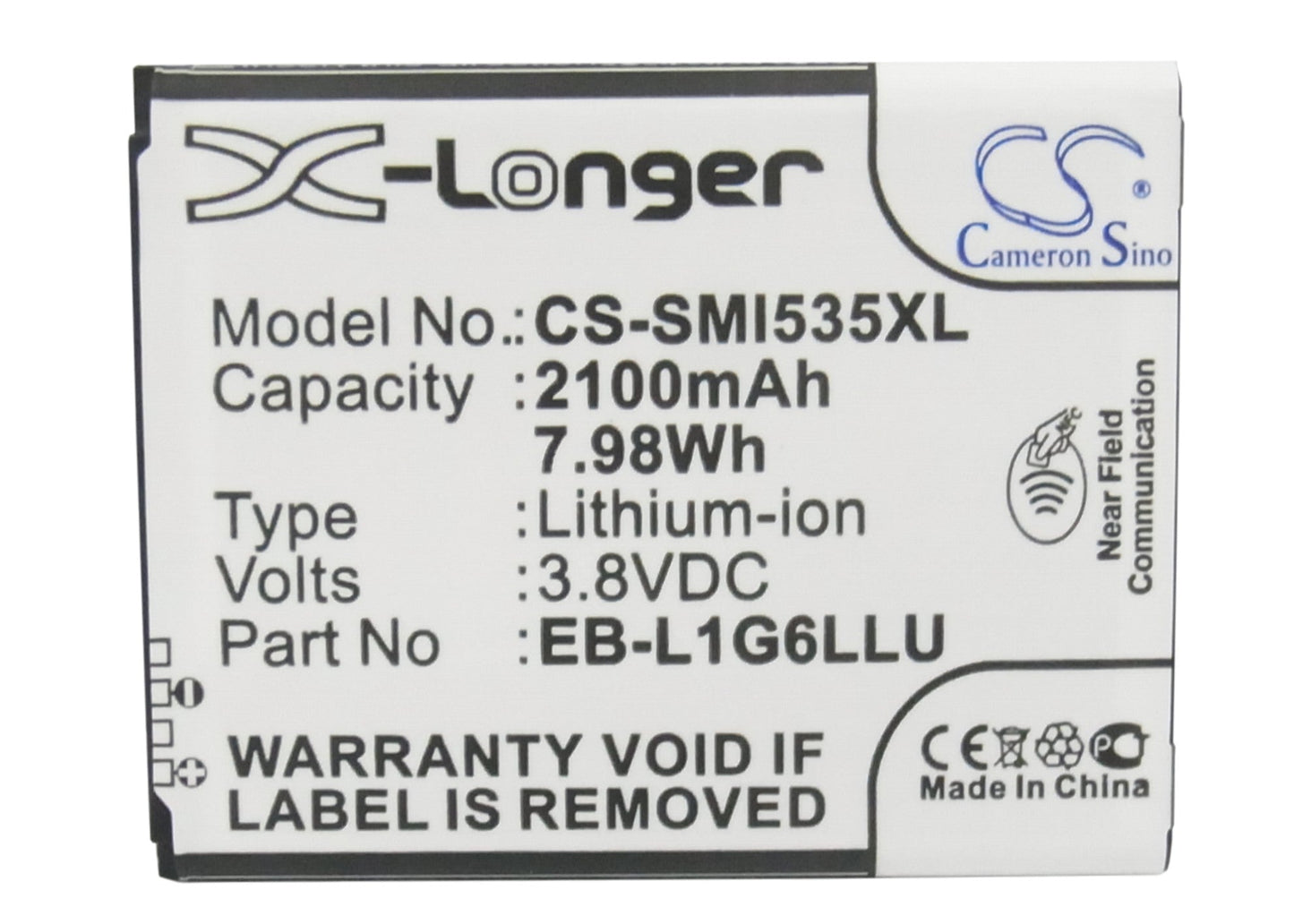 Replacement Battery for T-MOBILE  Galaxy S 3 – Mobile, SmartPhone – 2100mAh / 7.98Wh / 3.8V