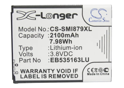 Replacement Battery for Samsung  Galaxy Grand – Mobile, SmartPhone – 2100mAh / 7.98Wh / 3.8V