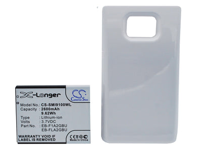 Replacement Battery for Samsung  Galaxy S II – Mobile, SmartPhone – 2600mAh/9.62Wh / 3.7V