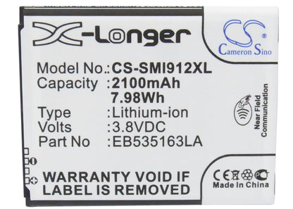 Replacement Battery for Samsung  Galaxy Grand – Mobile, SmartPhone – 2100mAh / 7.98Wh / 3.8V