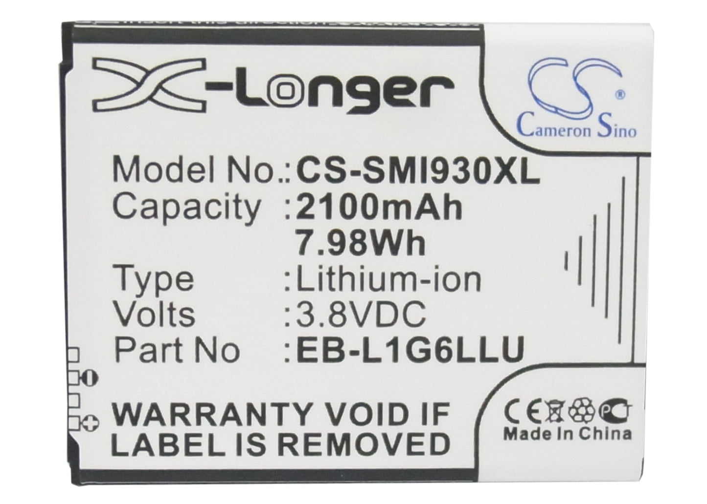 Replacement Battery for Samsung  Baffin – Mobile, SmartPhone – 2100mAh / 7.98Wh / 3.8V