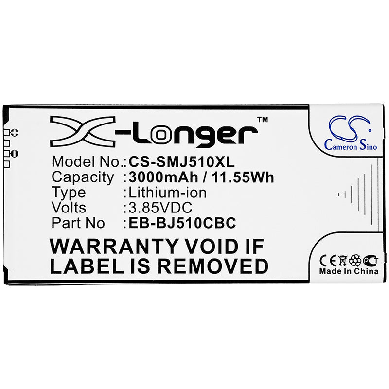 Replacement Battery for Samsung  Galaxy J5 2016 – Mobile, SmartPhone – 3000mAh / 11.55Wh / 3.85V