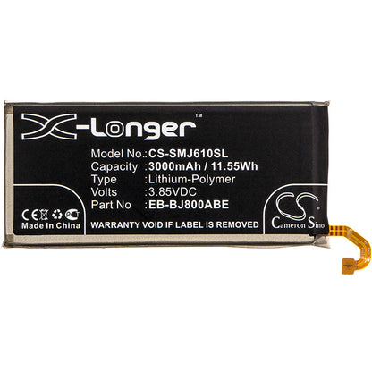 Replacement Battery for Samsung  Galaxy A6 2018 – Mobile, SmartPhone – 3000mAh / 11.55Wh / 3.85V