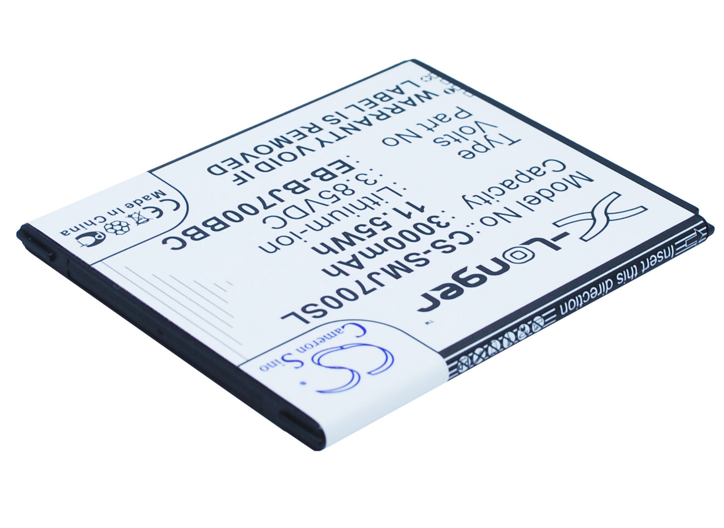 Replacement Battery for Samsung  Galaxy J7 – Mobile, SmartPhone – 3000mAh / 11.55Wh / 3.85V